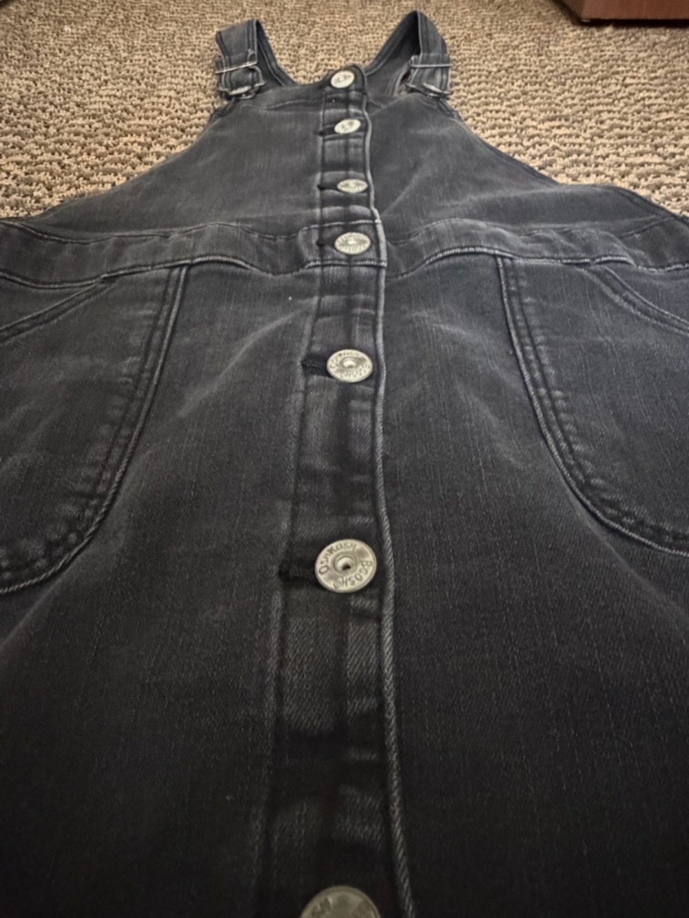 3/$25 🌸 OshKosh B’gosh Girls Black Denim Jumper Dress Size 12 - Picture 4 of 5